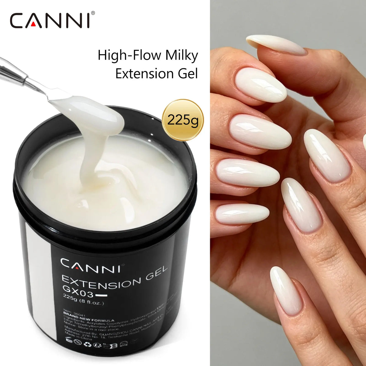 8 Oz TPO FREE CANNI Extension Builder Nail Gel Soak Off LED UV Gel Camouflage Jelly Color Long Lasting Super Glossy Gum Gel