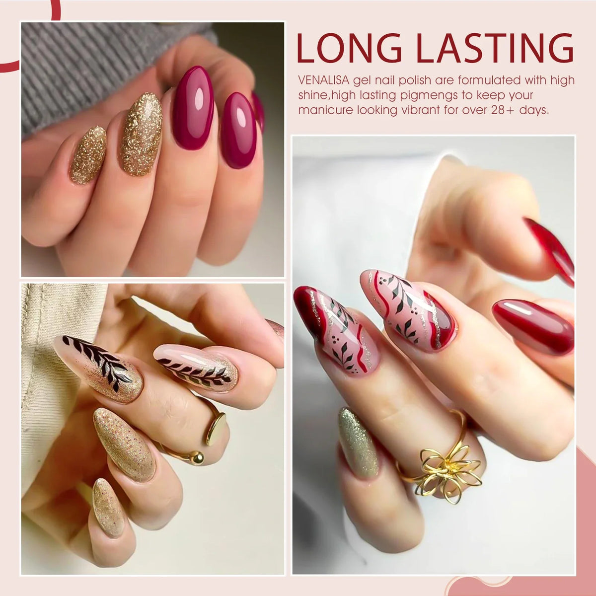 6pcs Venalisa Construction Gel Kit Stronger Jelly Color Reinforce Natural Nail Varnish Rubber Base Color Series Nude Collection