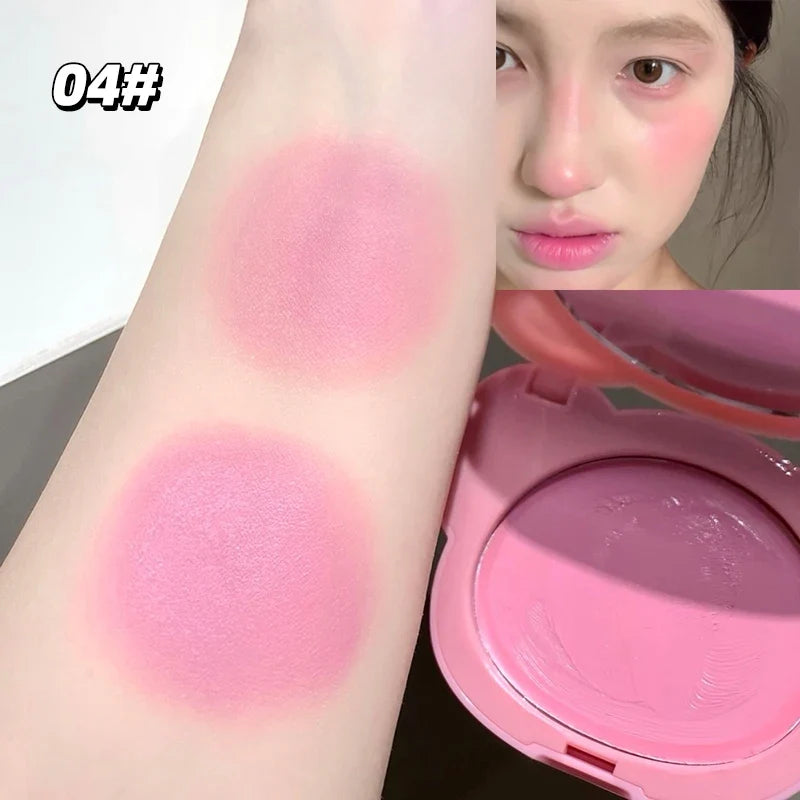 Apricot Pink Blush Cream Makeup Cheek Tint Rouge Violet Blusher Mud Palette Waterproof Monochrome Brighten Facial Moisture Blush
