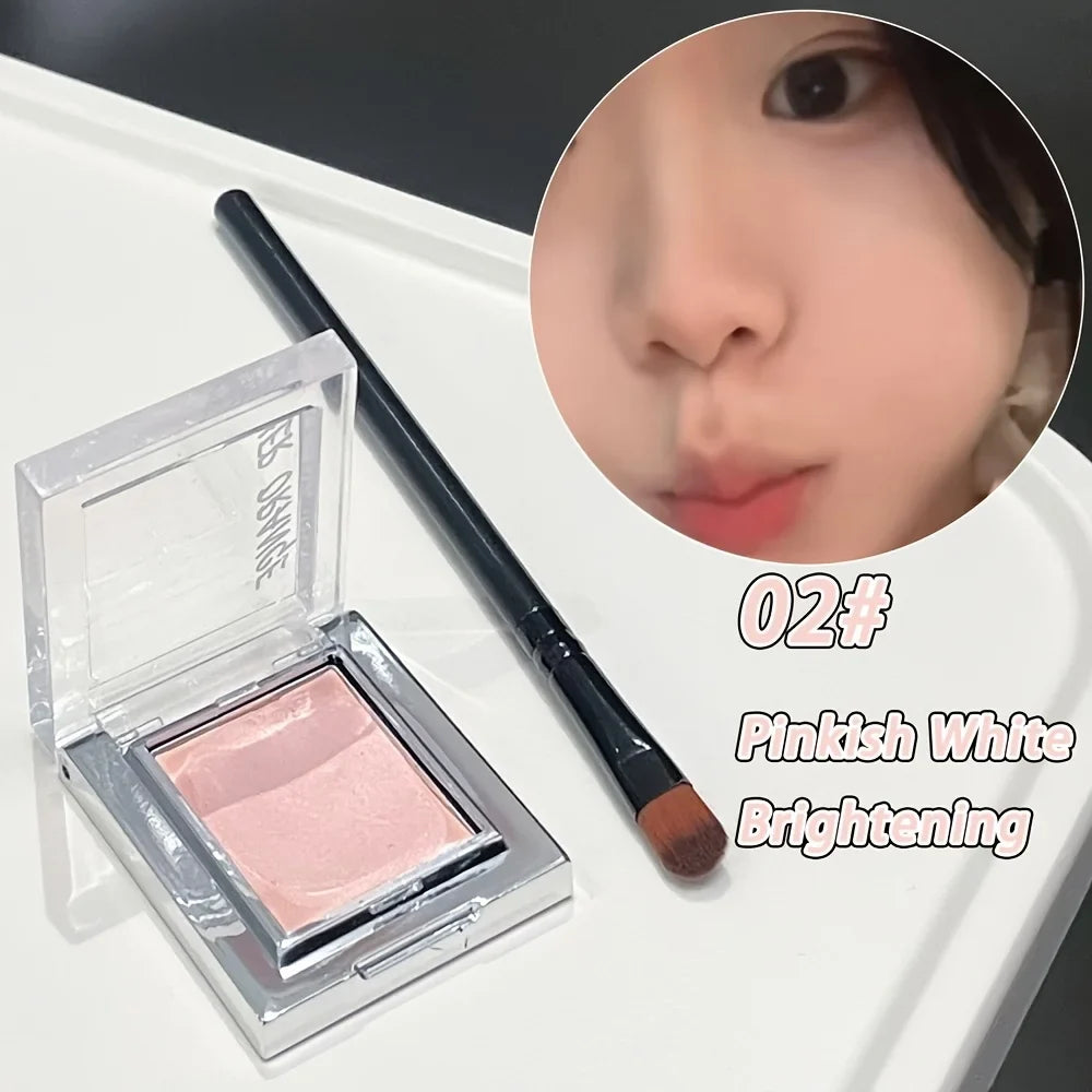 Herorange Misty Matte Cream Blush with Makeup Brush Set Low Saturation Matte Texture Brighten Skin Create Charming Makeup Looks