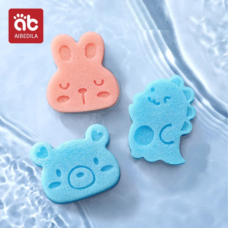 AIBEDILA Baby Duck Shape Bath Sponge Infant Shower Environmental friendly Cotton Scrub Body Bath Brushes Spa Sponge Cleaning