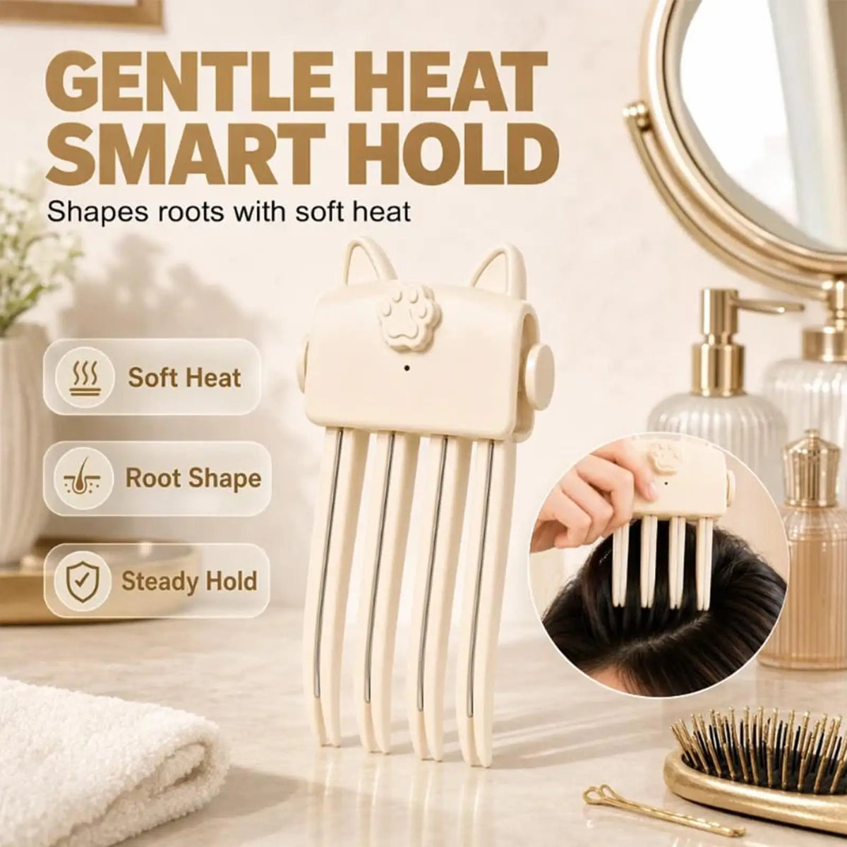 Hair Root Volumizer Electric Heated Clip Type  Rechargeable Crown Lifter Styling Tool for Flat Hair Daily Travel Hair Clips