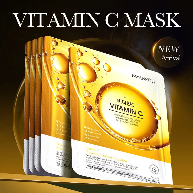 10pcs Vitamin C Niacinamide Retinol Face Mask Anti Wrinkle Moisturizing Brightening Firming Hydrating Facial Masks Skin Care