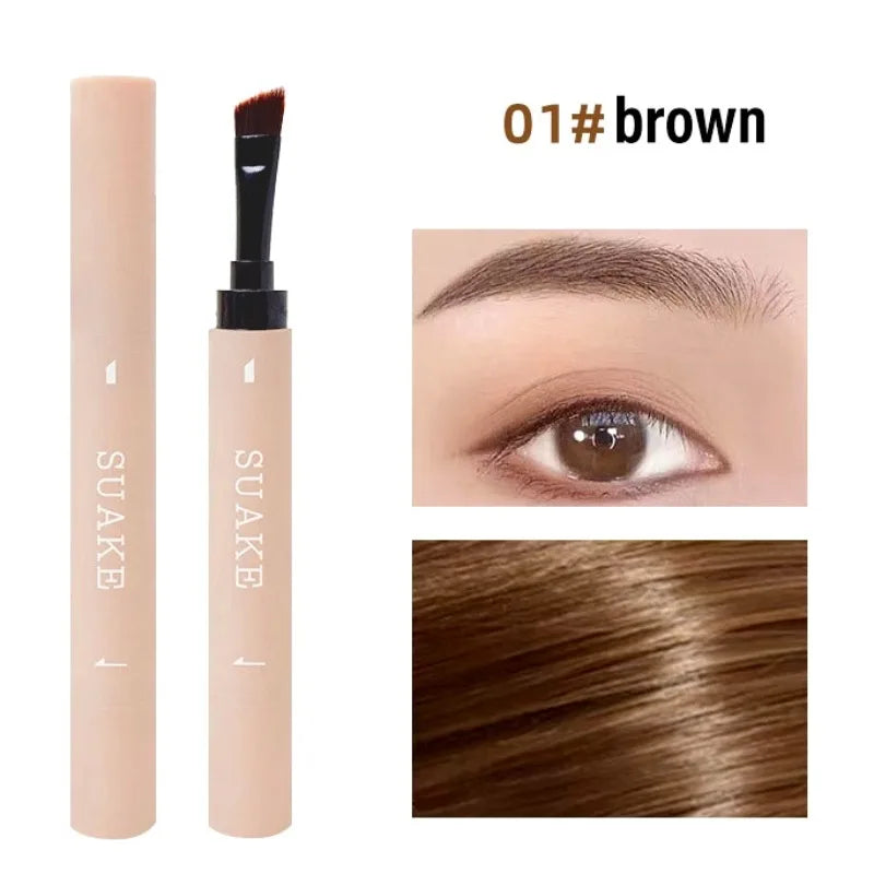 Double-ended eyebrow gel, waterproof, sweat-proof and smudge-proof, eyebrow pencil with brush