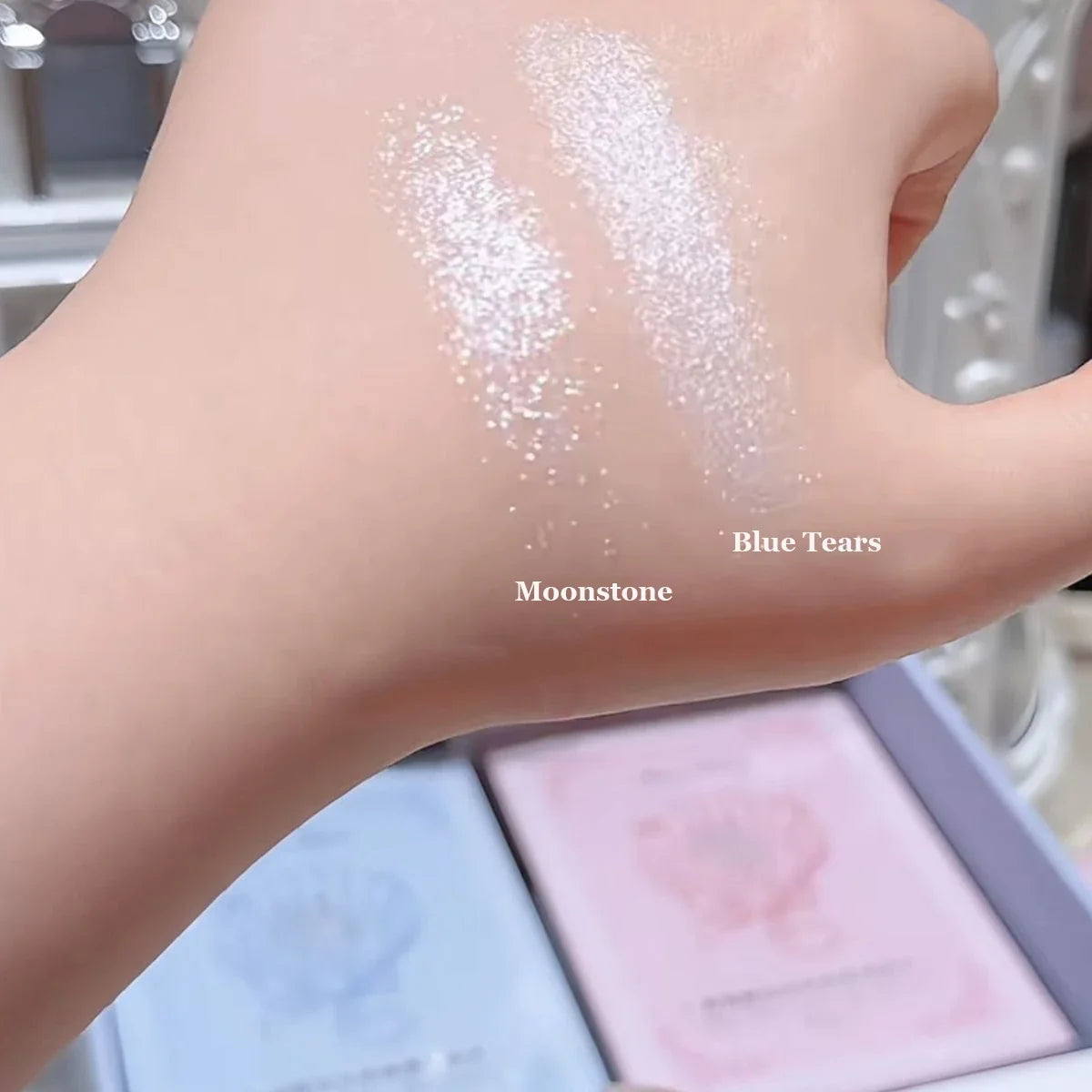 Flower knows Shimmer Pressed Powder Shell Pearl Highlighters Palette Iluminador Makeup Bronzer Body Glitter
