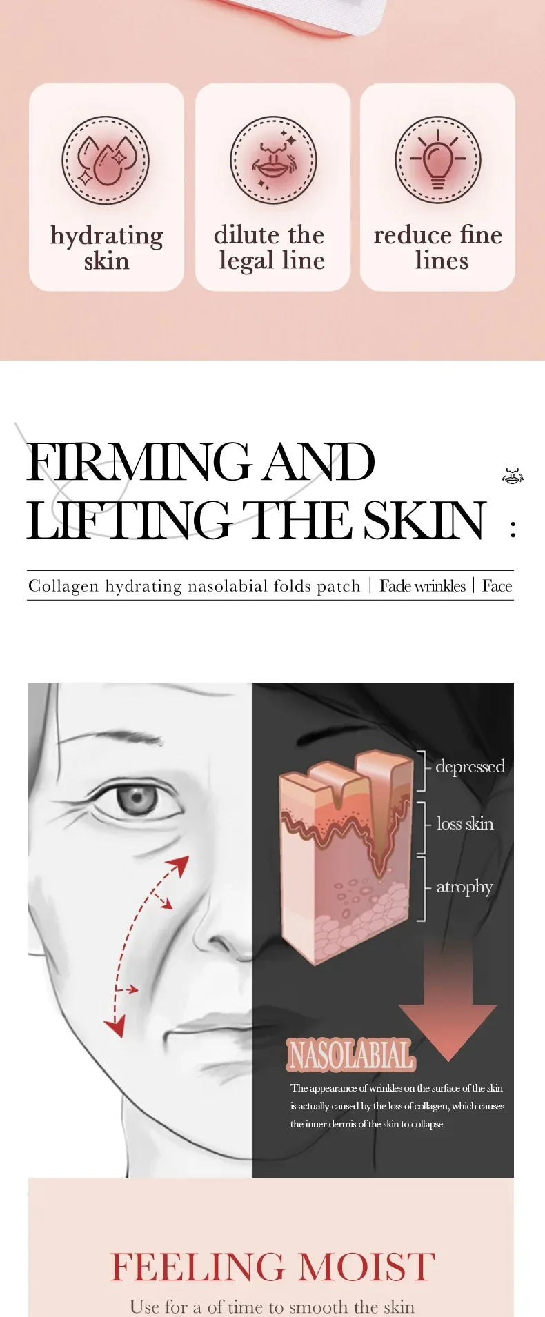 Hydrocrystalline Firming Patch, Anti-aging, Reduces Fine Lines and Facial Sagging, Deep Nourishment, Korean Skincare