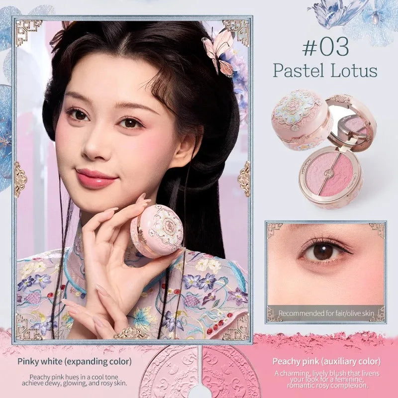 Flower Knows All In One Makeup Set Gift Box Garden Cushion Cream Foundation Matte Blush Long Lasting Velvet Lip Cream With Bag