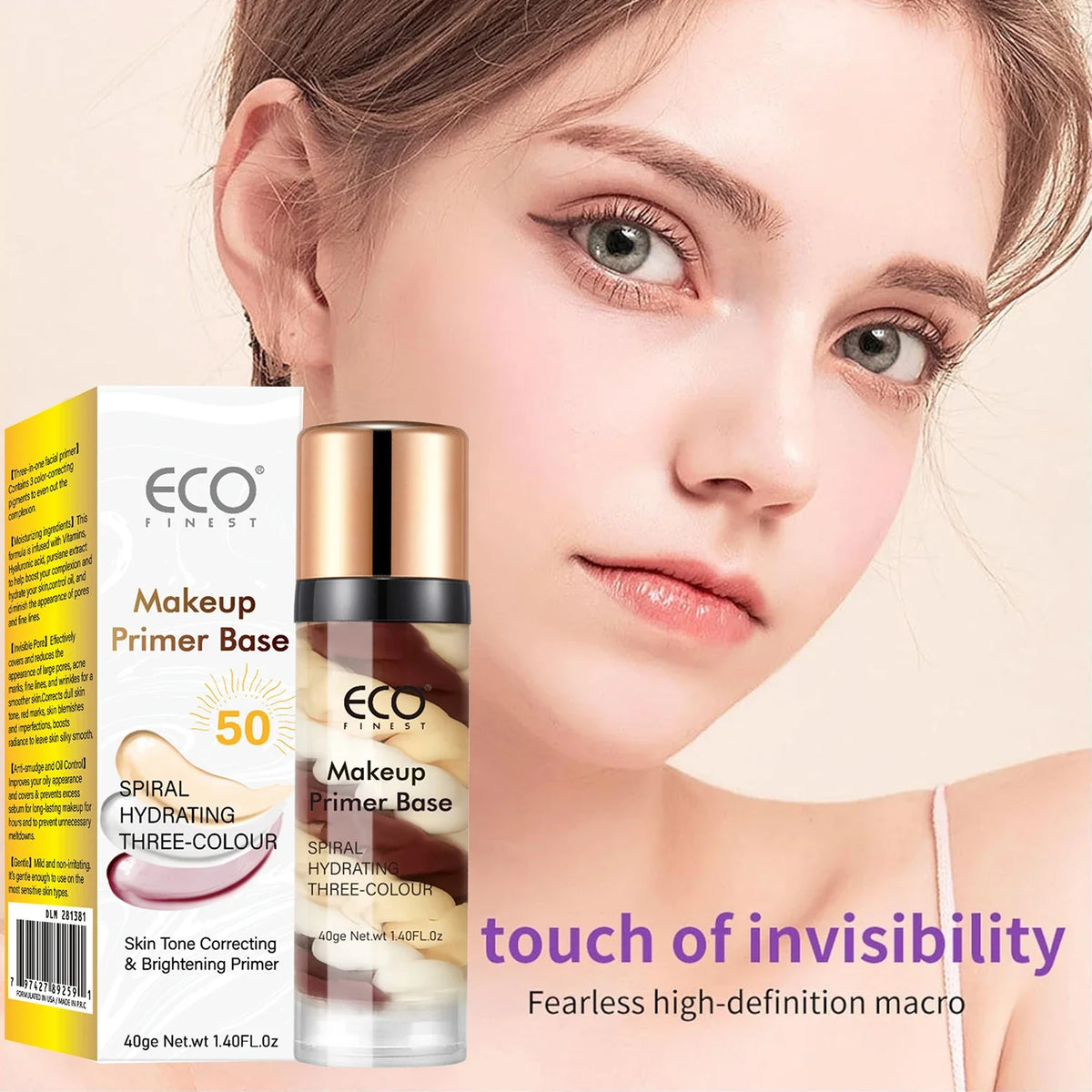 2-Pack 40g Radiant Makeup Primer Moisturizing Even Skin Tone Blemish & Pore Covering Color Makeup Base