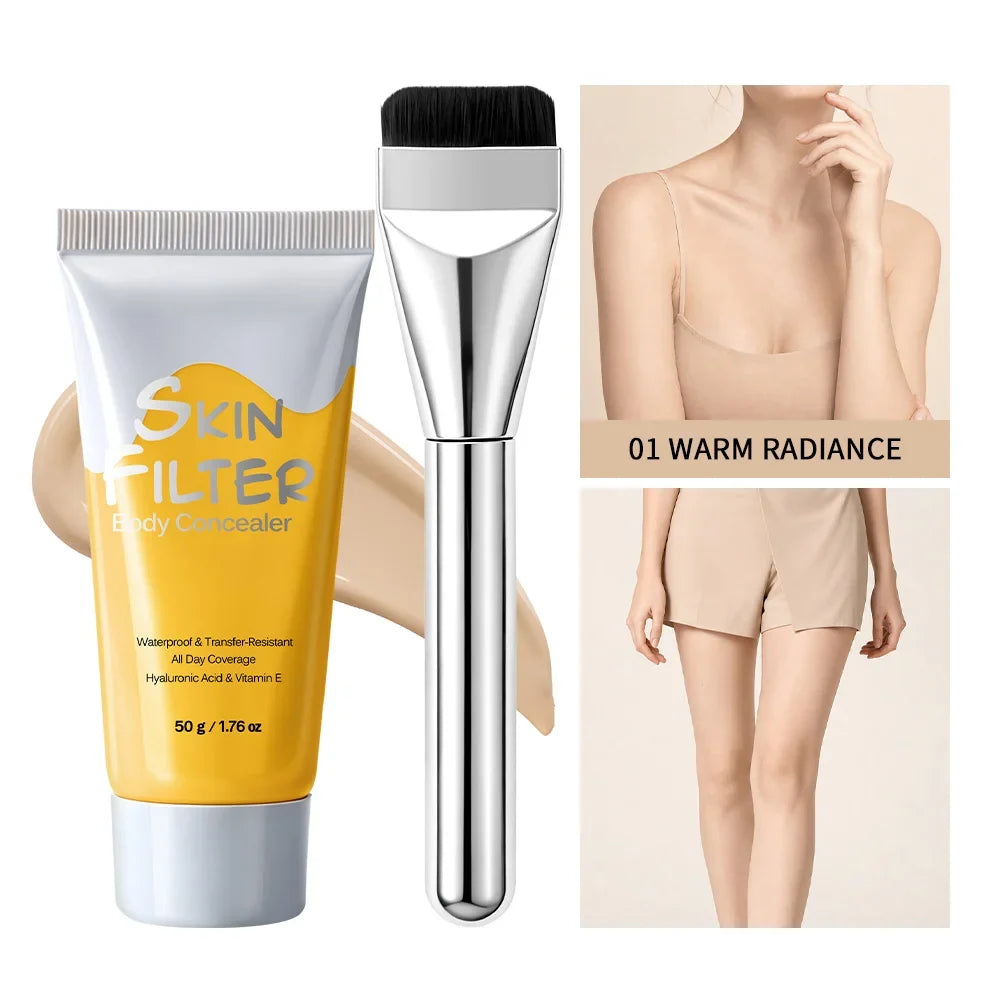 50ml Body Concealer Full Coverage Tattoo Cover Up Waterproof Hyaluronic Acid Hydrating Cover Scars Spots Veins Birthmarks Makeup