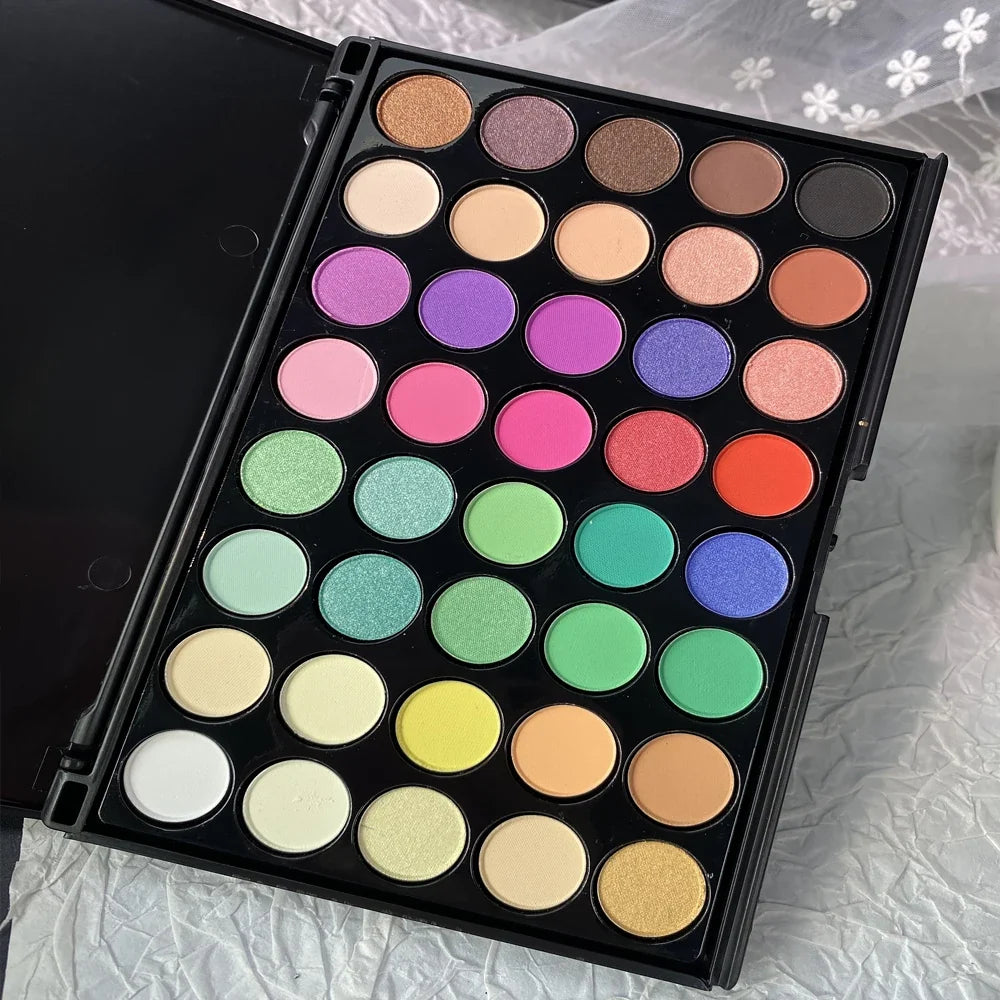 40 Color Ultimate Palette Matte Finish Nail Glitter Powder Long-Lasting Gradient Rainbow  Blush High Pigment Nail Makeup Kits