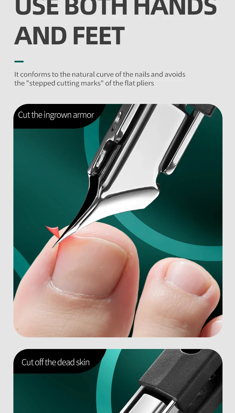 25° Slant Edge Nail Clipper Wide Opening Stainless Steel Professional Ingrown Toenail Tools Eagle Beak Oblique Toe Nail Trimmers