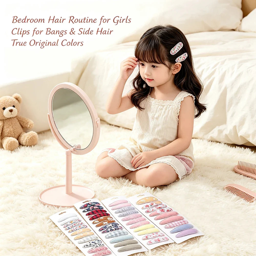 10Pcs/Lot Fresh Print Cotton Alloy Hair Clips for Kids Fabric Plaid BB Hairpins Girl Hairgripe Headwear Baby Hair Accessories