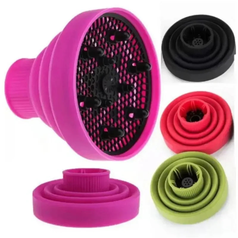 Collapsible Hair Dryer Diffuser Folding Large Curly Hair Attachment Concentrator Universal Foldable Claw Clips for Styling