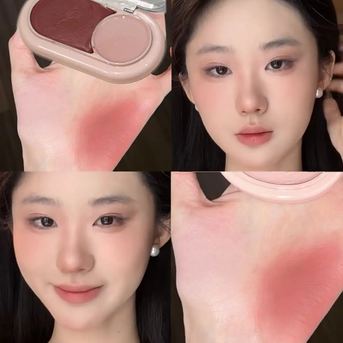 Herorange Two Tone Cream Blush Smooth Texture Natural Blend Waterproof Long Lasting Daily Date Makeup