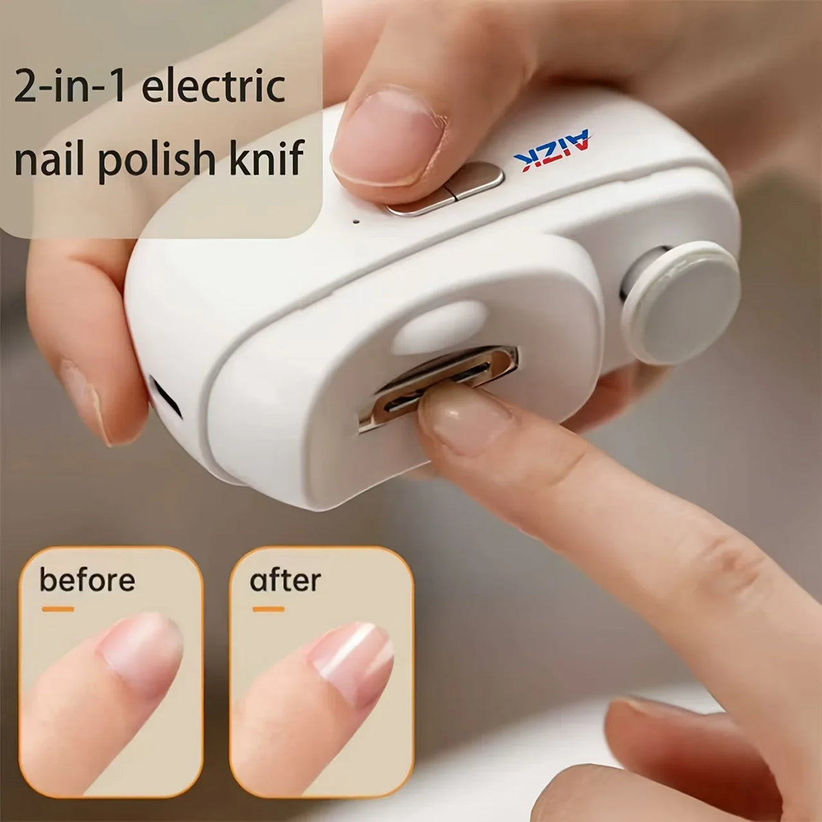 2-in-1 Electric Nail Clipper & Polisher with LED Light, USB Charging, Safe Grinding for All Ages, Valentine's Gift