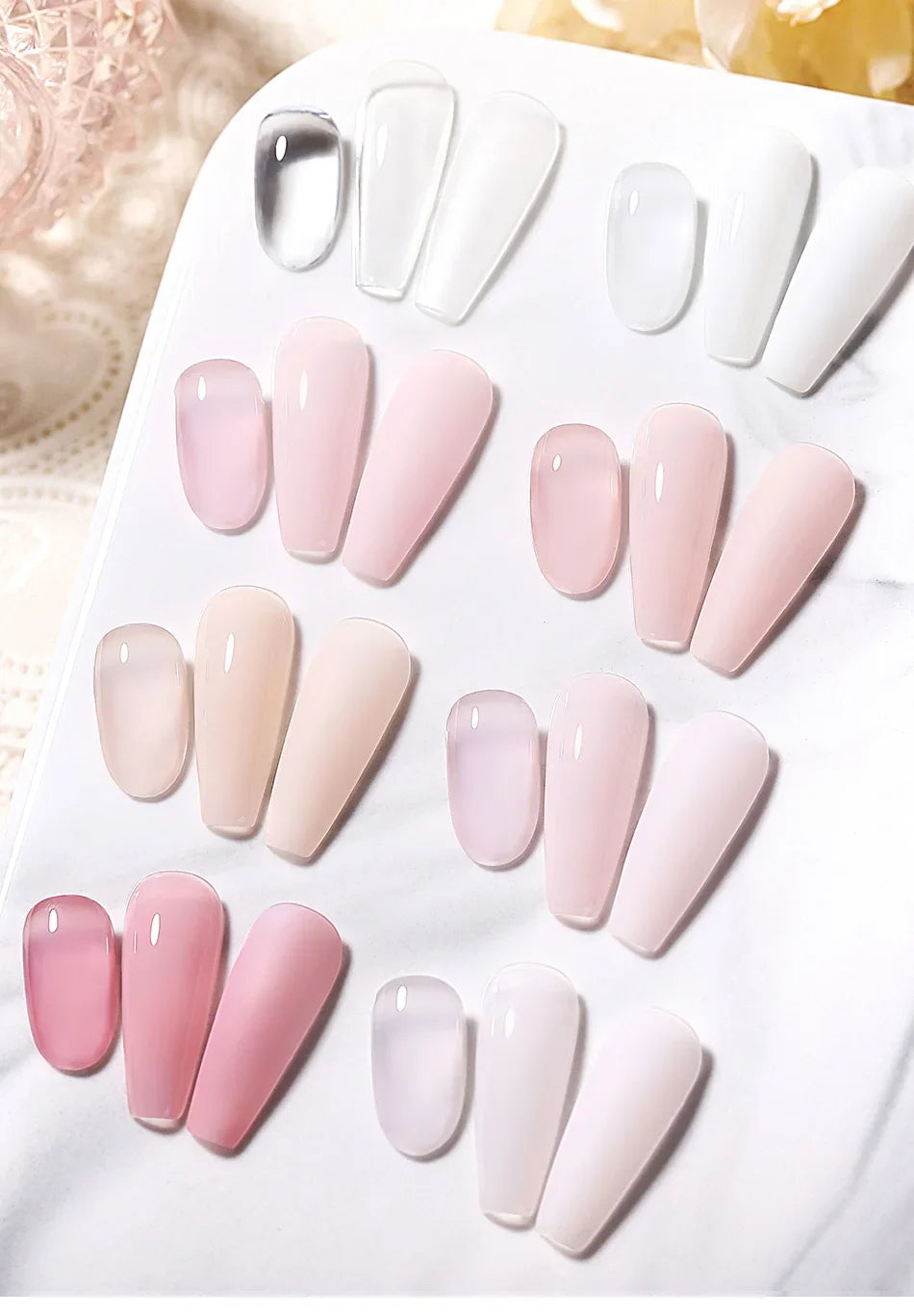 BORN PRETTY 250g Rubber Base Gel Refilled Package Jelly Milky White Nude Semi-Permanent Soak Off Self Leveling Construction Gel