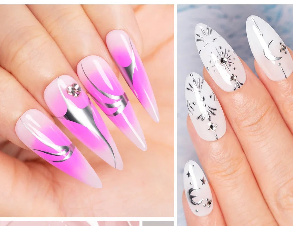 5ml Golden Silvery Metallic Painting Liner Gel Polish Chrome Mirror Effect Semi-Permanent Varnish For Stunning French Nail Art
