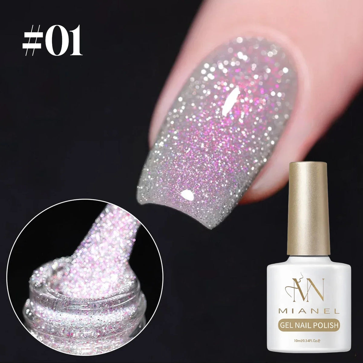 1-12pcs Wine Red Flash Crushed Strobe High Density Diamond Glitter Gel Nail Polish Black Nails Red Nails White Nails