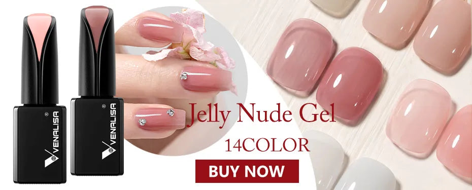 50ml TPO Free Jelly Nail Extension Gel Nail Builder French Nail Gum Venalisa Clear Natural Color Soak Off UV Construction Gel