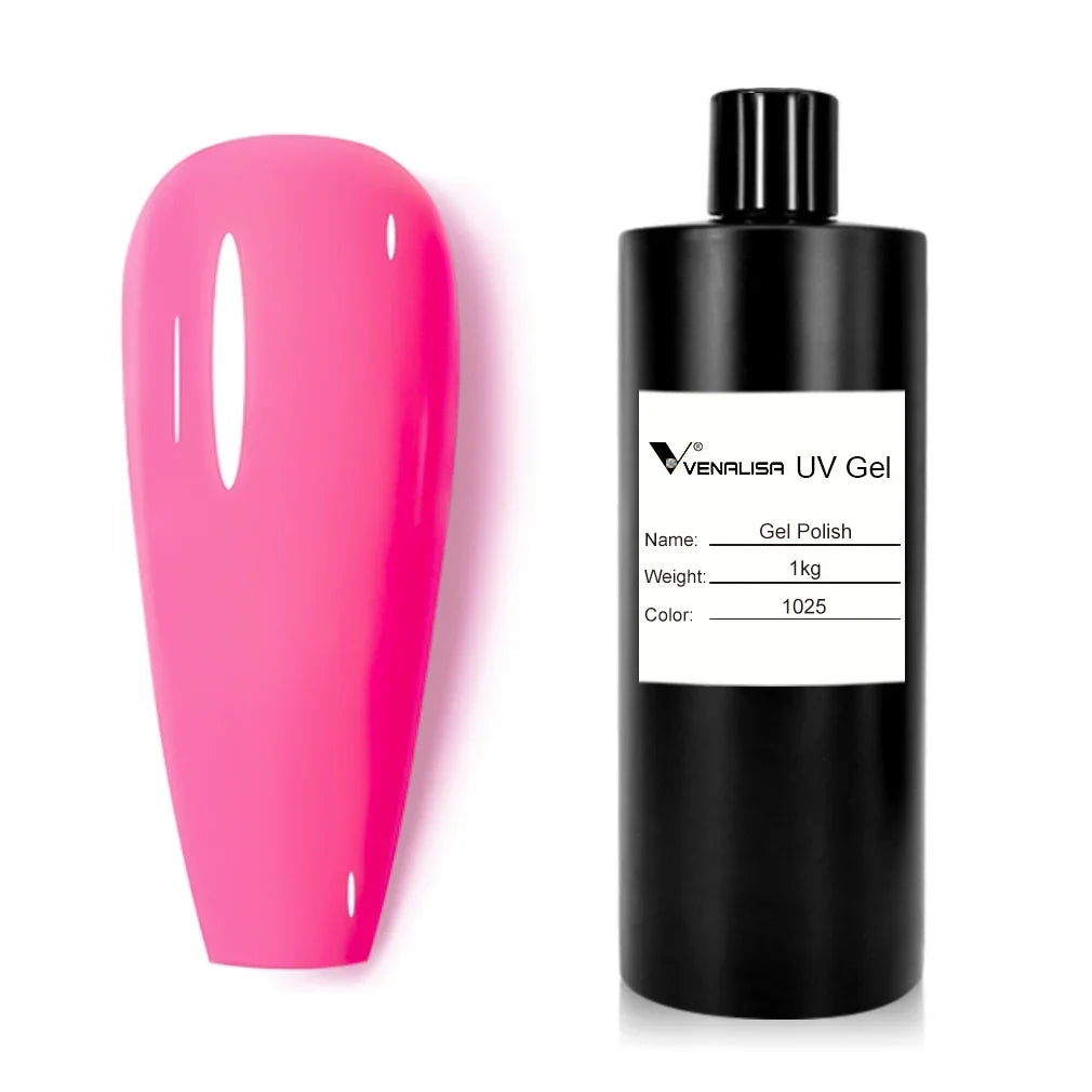 #1004 Nude PinkJelly 1kg Big Volume VENALISA Wholesale Super Quality Soak Off UVLED Semi Permanent Pastel Varnish Nail Salon Use
