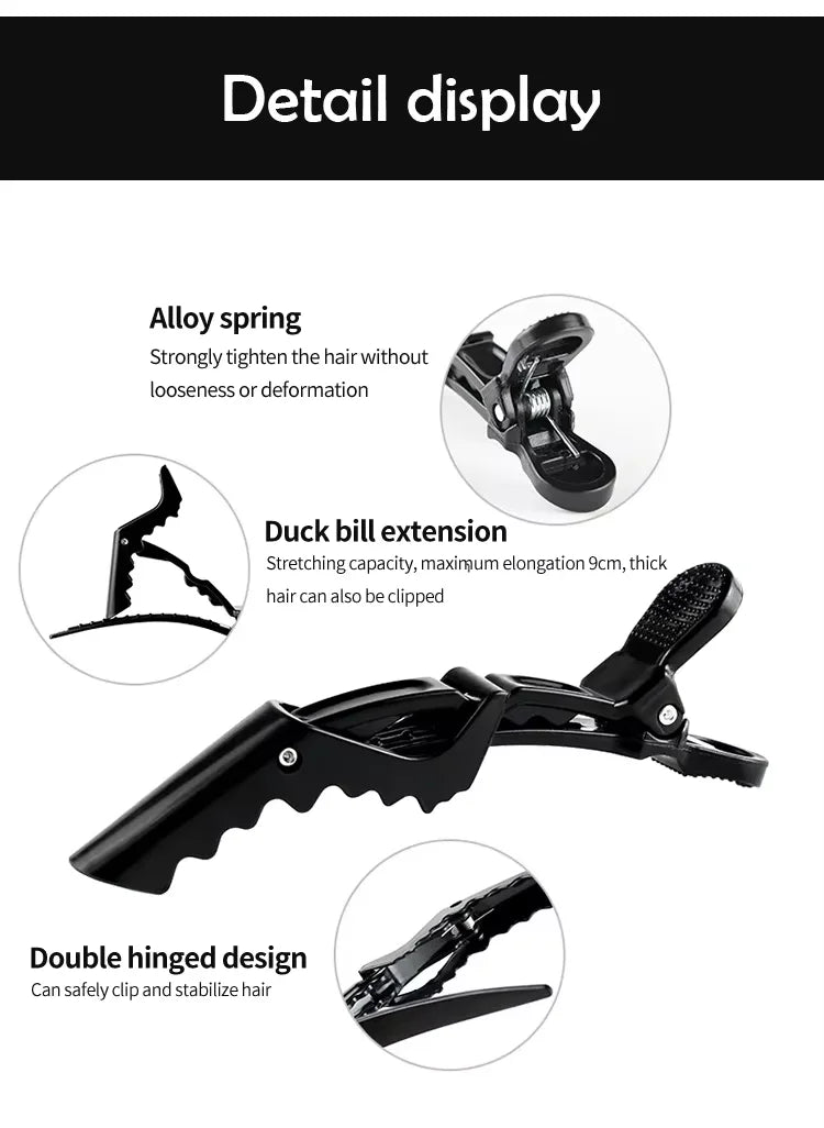 6Pcs Hairdressing Alligator Clip Salon Perm Hair Dye Plastic Hairpin Wig Clip Haircut Partition Styling Clip Supplies