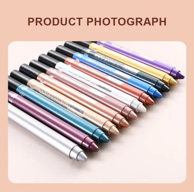 Eyeshadow Pen, Eyeliner Pen, Eyeshadow Stick, Eyeshadow Pen for Lower Eyelid, Pearlescent Eyeshadow Pen with Sharpener, Foaming Pen, Single-Color Eyeshadow Pen, Pearlescent Lower Eyelid Eyeshadow, Highlighter, Smudge-Proof