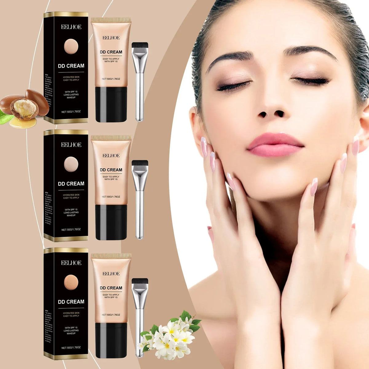 Face Foundation Liquid Waterproof Oil Control Matte Long Lasting Concealer Brightening Full Coverage DD Cream Makeup Cosmetics