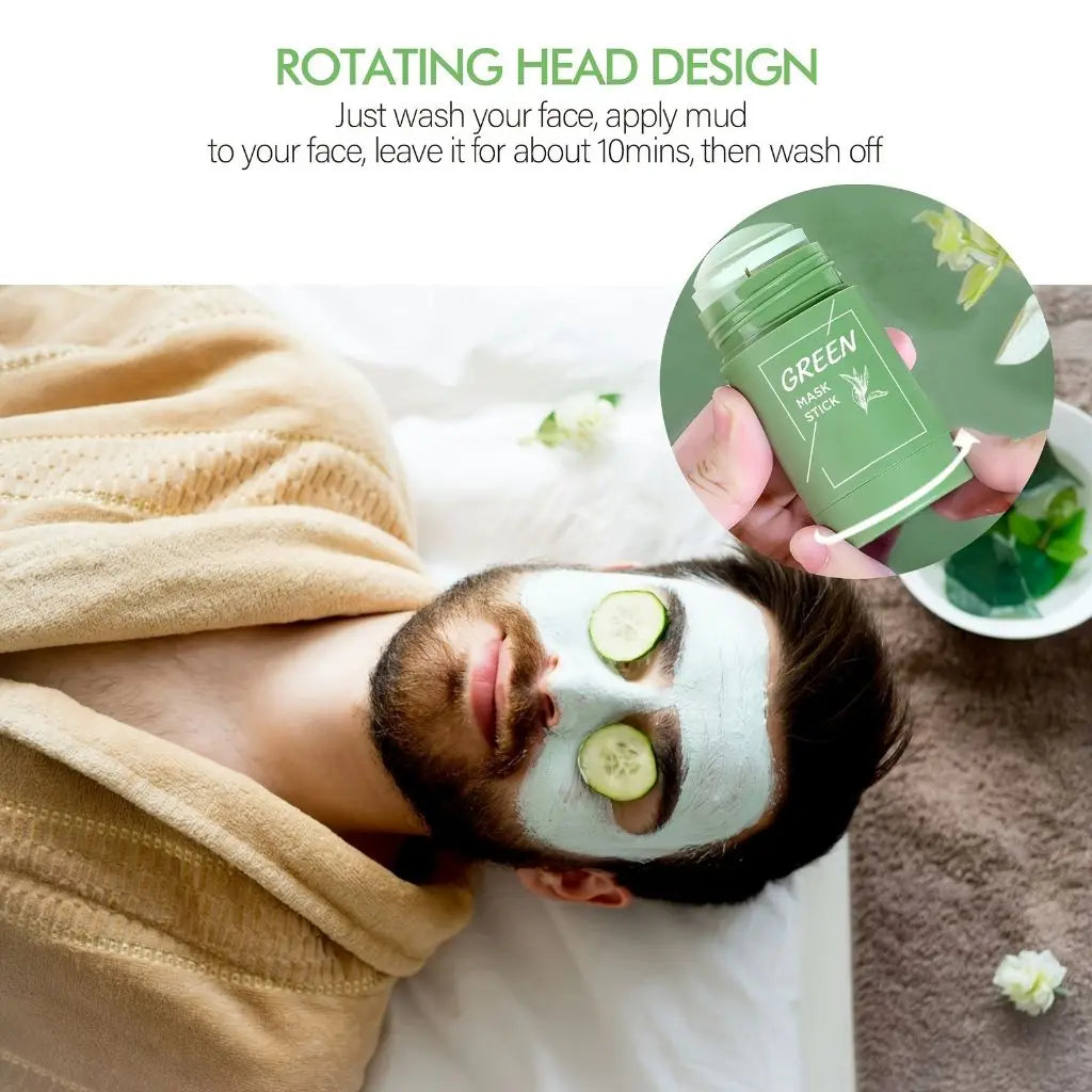 Green Tea Mask Stick Remove Blackheads Acne Deep Cleansing Purifying Clay Mask Oil Control Solid Mask Moisturizing Skin Care