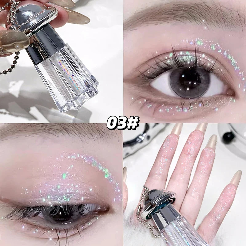 Gege Bear UFO Pendant Shiny Eyeshadow Liquid Pearlescent Fine Shimmer Brightening Anti-makeup Liquid Eyeshadow