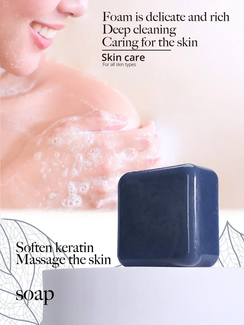 Cedrus Atlantica Scrub Soap for Men Anti-Acne Herbal Olive Oil Face Wash with Floral Pattern for Adults
