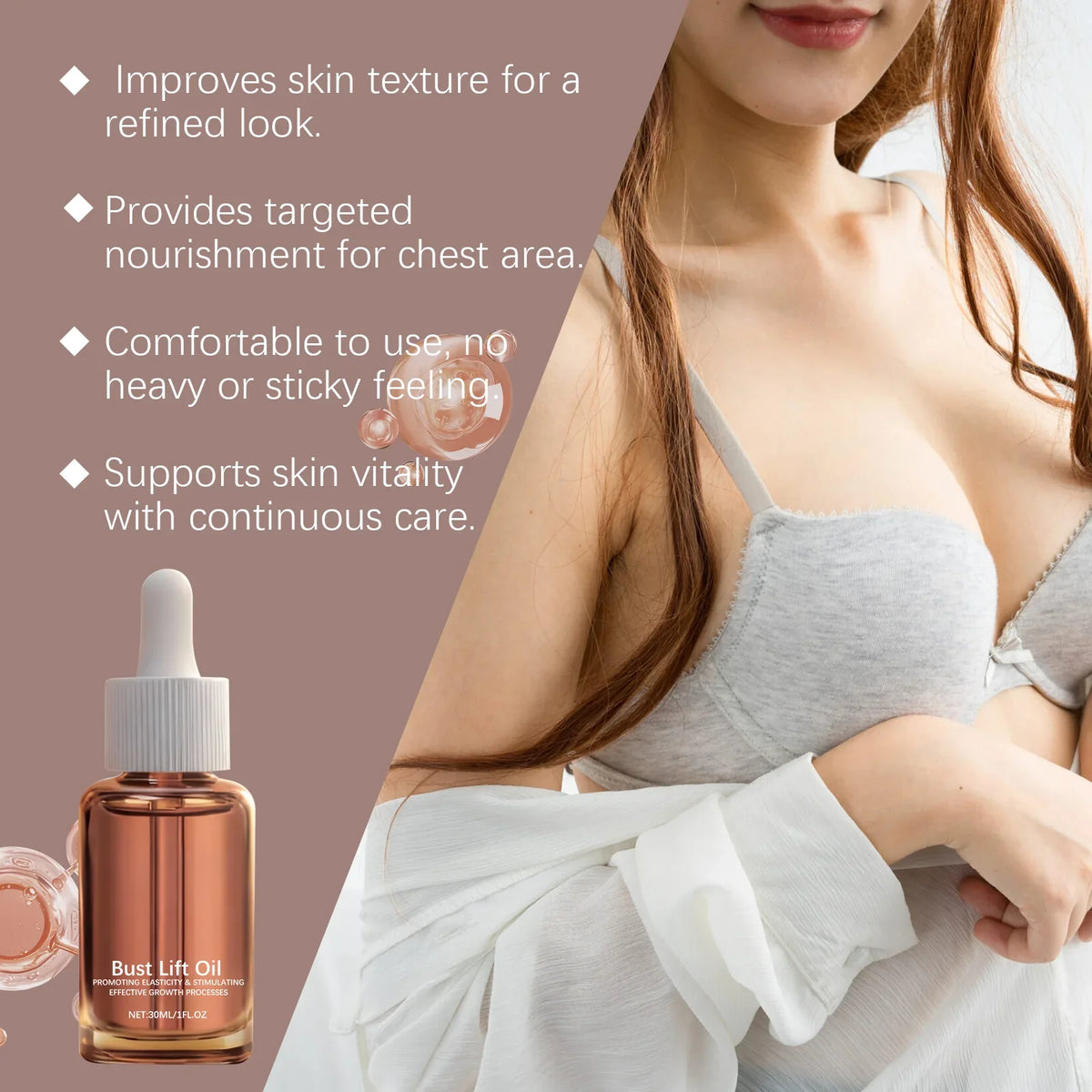 Bust Lift Oil Breast Enhancement Essential Oil Promote Elasticity Chest Firming and Lifting Nourishing Smoothing Body Skin Care