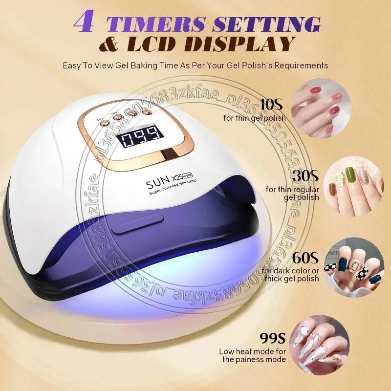 Auto‑sensor UV LED Manicure Lamp,380W Timed Nail Dryer for Home‑salon Gel‑polish Quick Curing Work