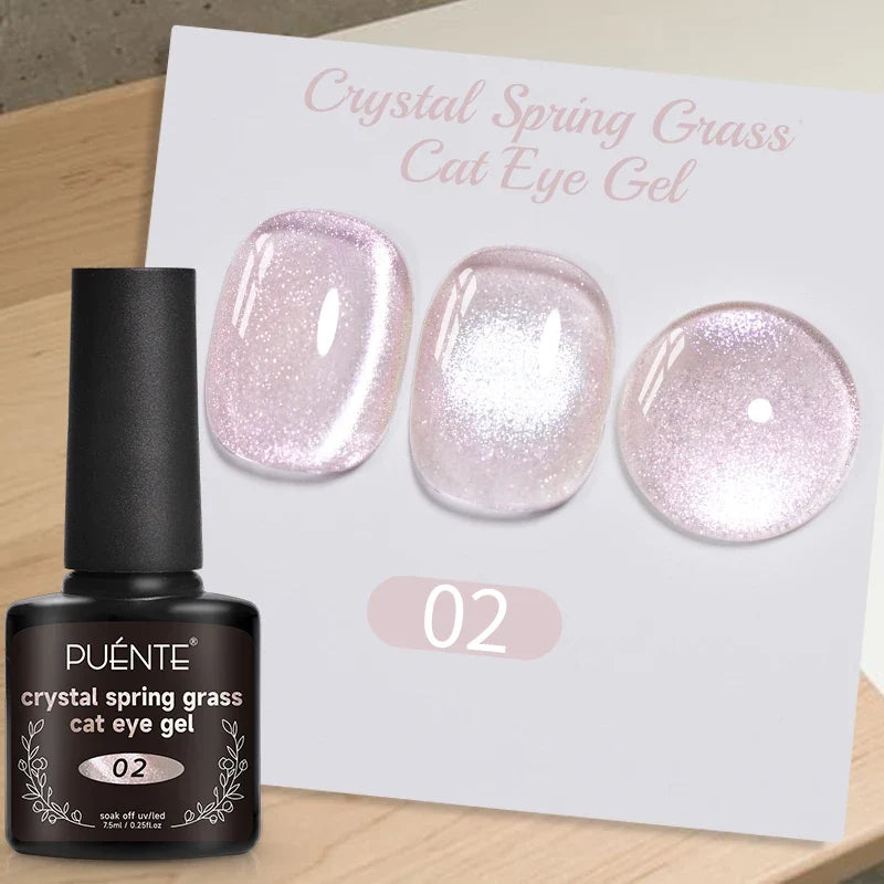7.5ML Aurora Starlit Cat Eye Gel Nail Polish Rainbow Glitter Galaxy Cat Magnetic Nail Art Gel Soak Off UV Semi-Permanent Varnish
