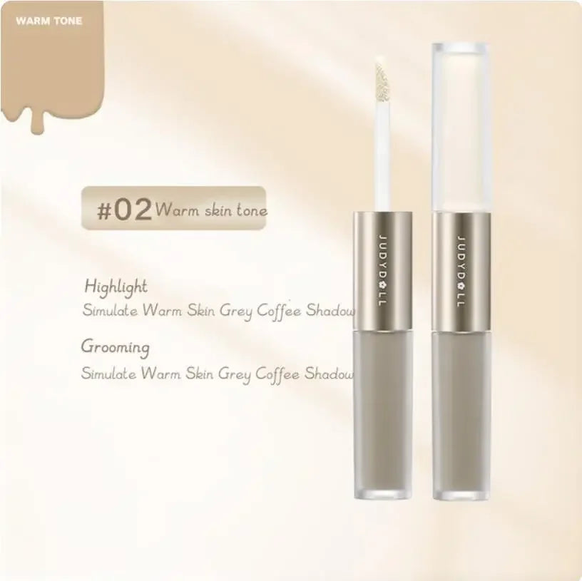 Judydoll Liquid Highlighter Contour Dual Head Matte High Gloss Face Bronzer Natural Shadows Waterproof Nose Shaping Pen Makeup