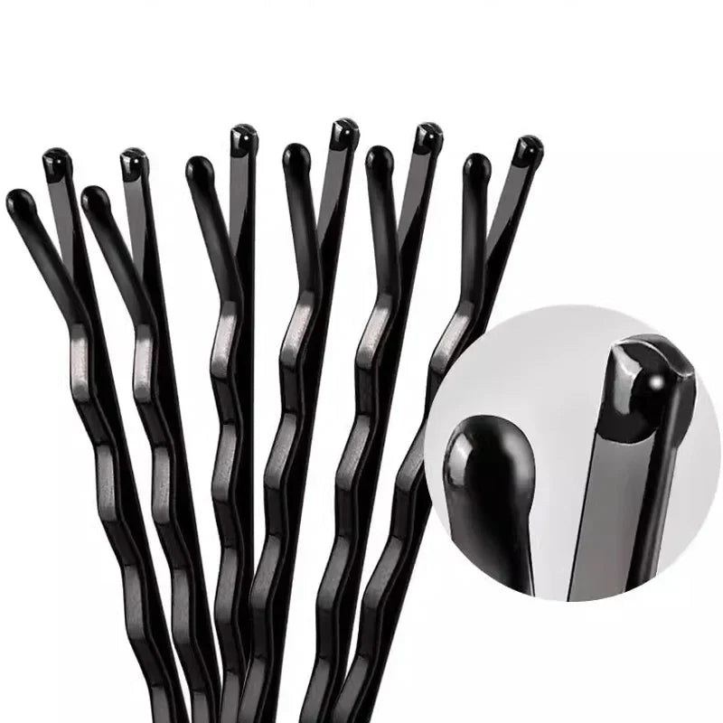 50-600pcs Black Pins Non-Slip Hairpins for Women Durable Metal Straight Line Hair Clips,Secure Hold for Daily Styling Curly Hair