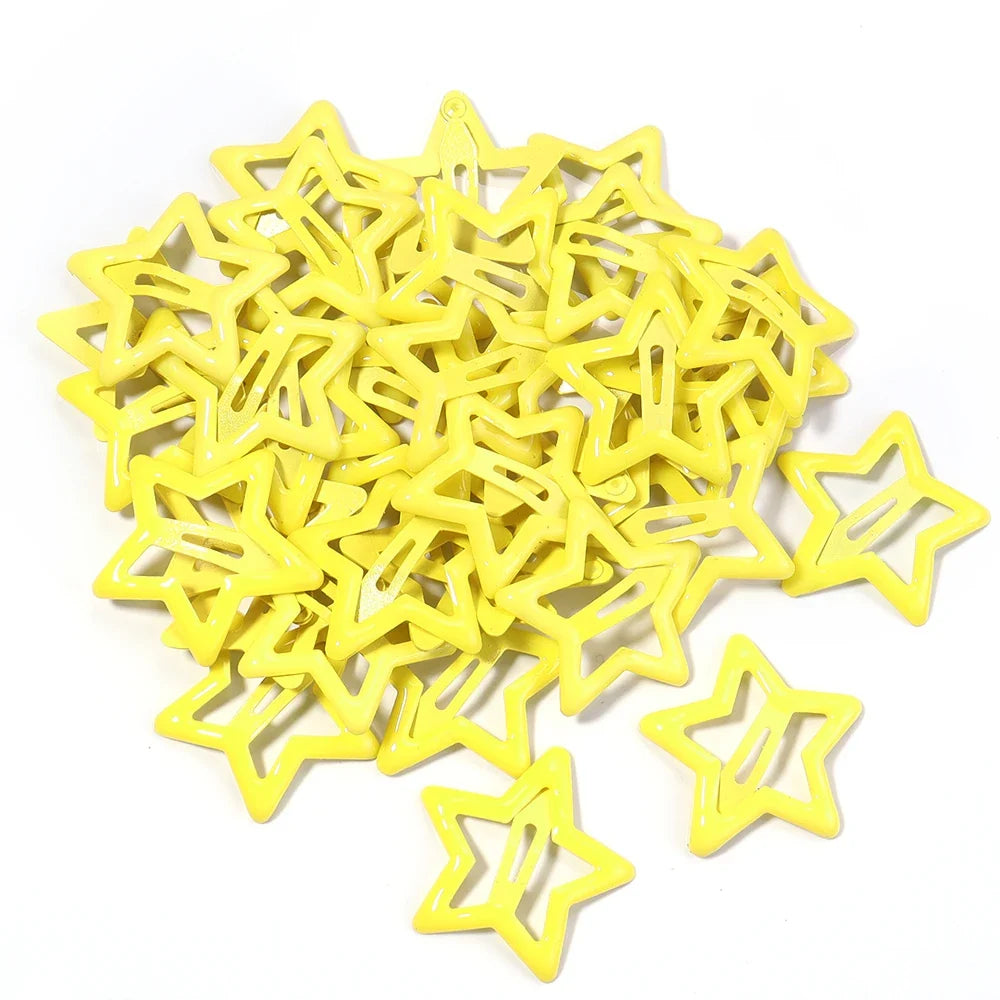 50pcs/lot Metal Colorful Star Hair Clips Dopamine BB Hair Clips For Broken Hair Clip Bangs Hair Clip Girls Y2K Style Hair Clips