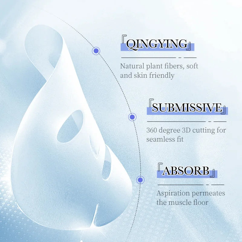10Pcs Hyaluronic Acid Mask Facial Skin Care Firming Moisturizing Mask Facial Skin Care Products