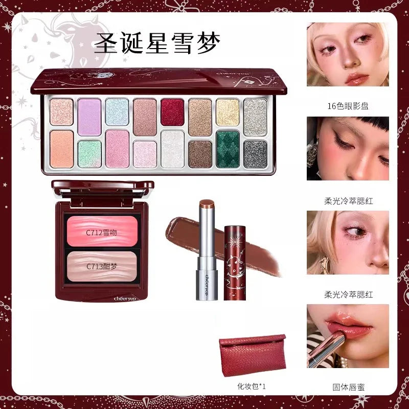 Chéeryep Makeup Set Shimmer 16 Color Eye Shadow Highlighter Blusher Solid Lip Gloss Full Makeup Kit Completo De Maquiagem