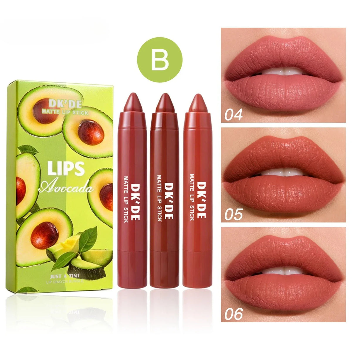 3-Color Lipstick Stick Set,Long-Lasting Color Payoff,Transfer-Proof,Suitable for All Makeup Styles
