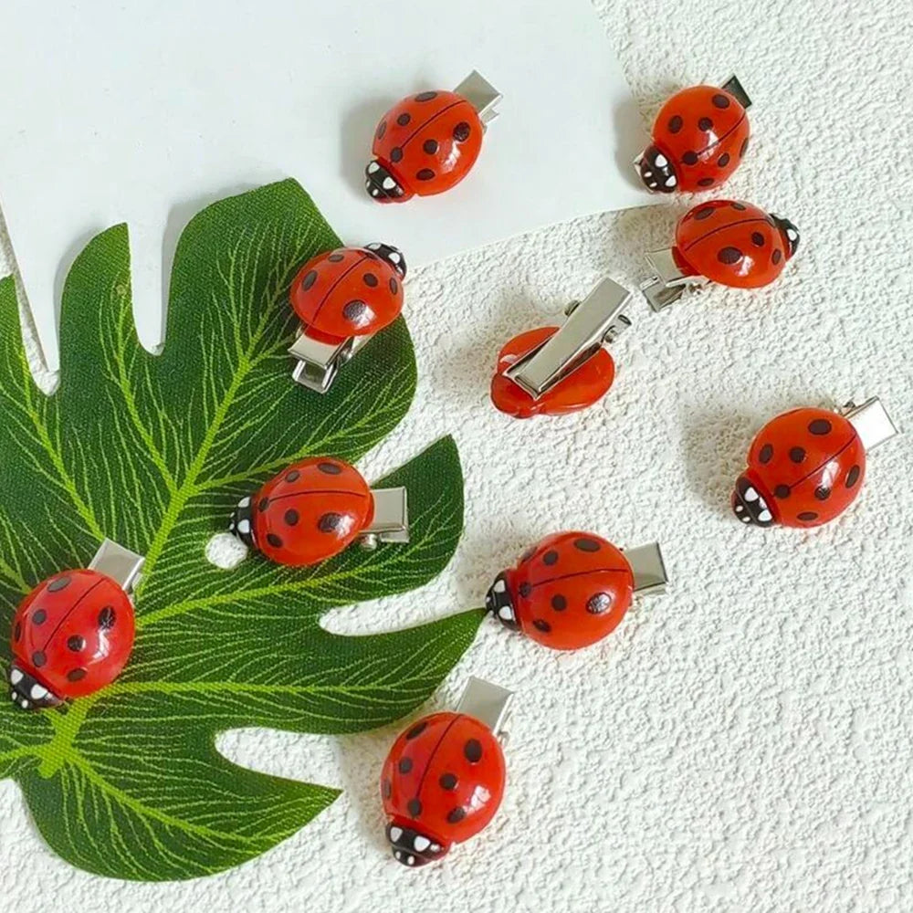 10/20Pcs Ladybug Hair Clips, Animal Insect Hair Clips Back To School Hair Accessories, For Hair Decoration