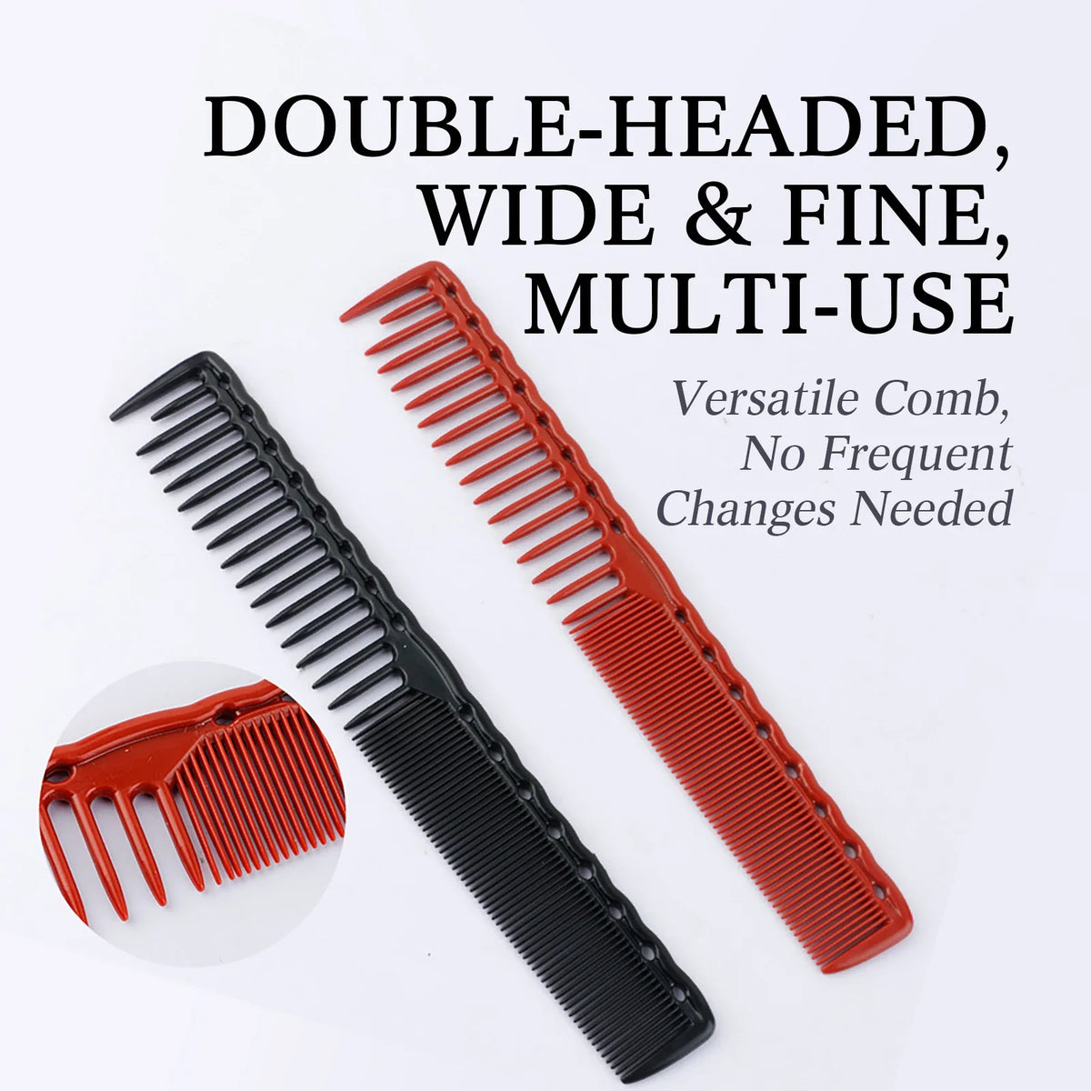 2/8PCS Pro Barber Fade Haircut Combs Anti-static Hair Clipper Combs For Men Wide Fine Tooth Taper Combs Salon Styling Tools