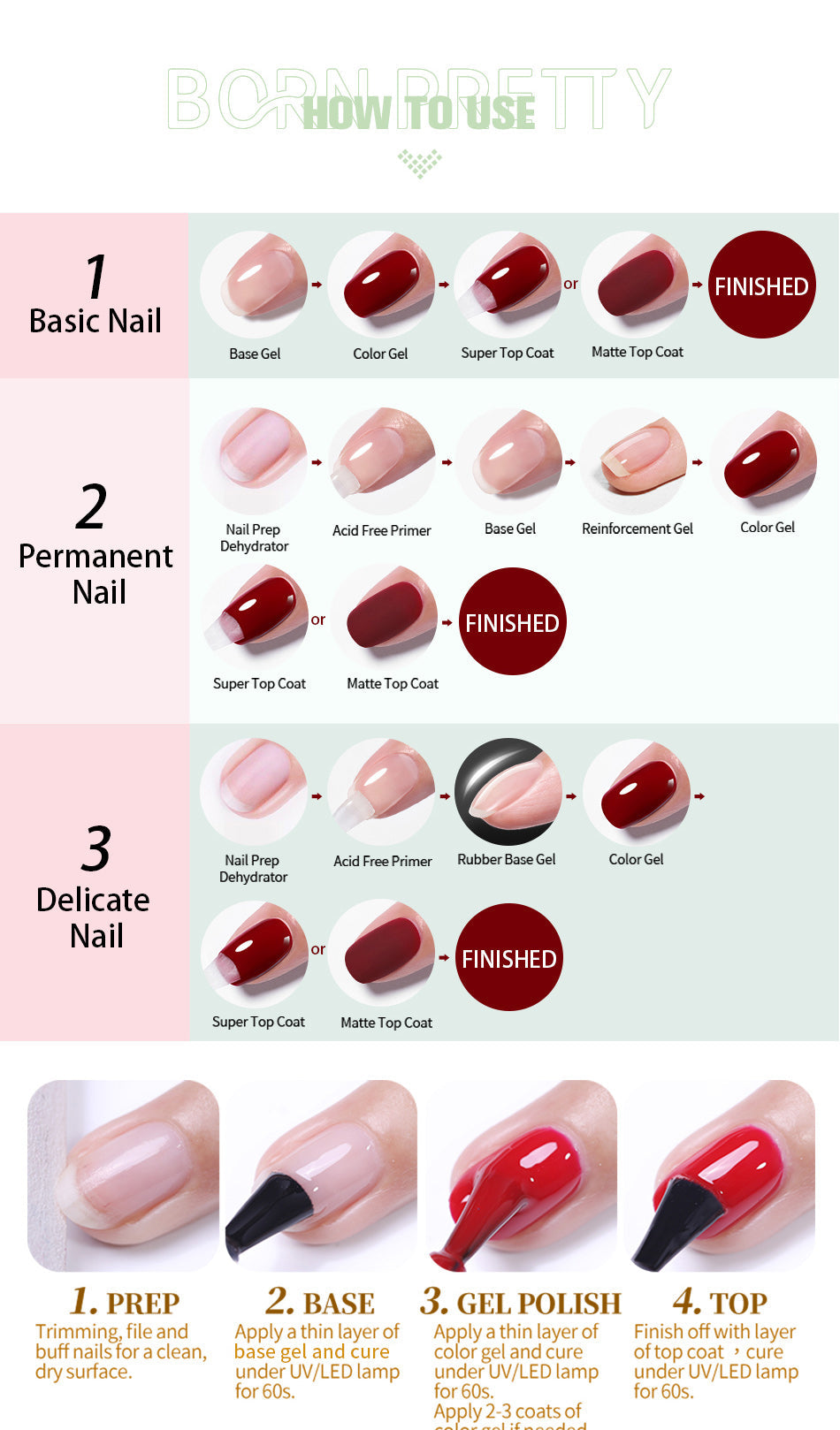 BORN PRETTY 10ml Purple Red Series Gel Nail Polish Winter Dark Purple Nail Art Varnish Semi Permanent Soak Off UV LED Gel