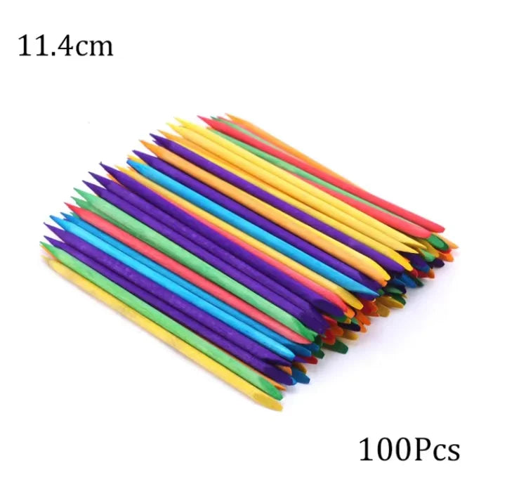 50/100/200/300pc/Set for Nail Different Sizes Orange Wood Sticks Cuticle Pusher Cuticle Remove Tool Manicure Pedicure Care Nails