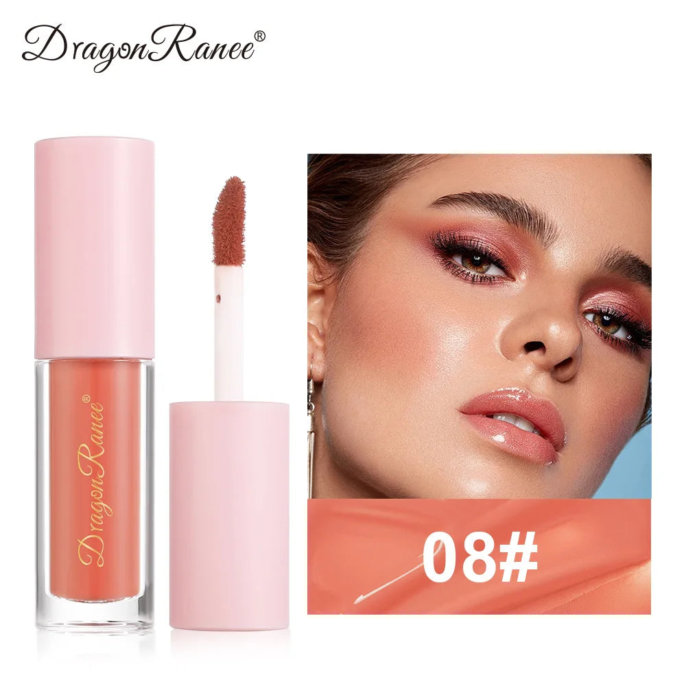 8 Colors Natural Lasting Mini Velvet Matte Liquid Blusher Peach Pink Tone Facial Contour Blush Makeup Women's Cosmetics