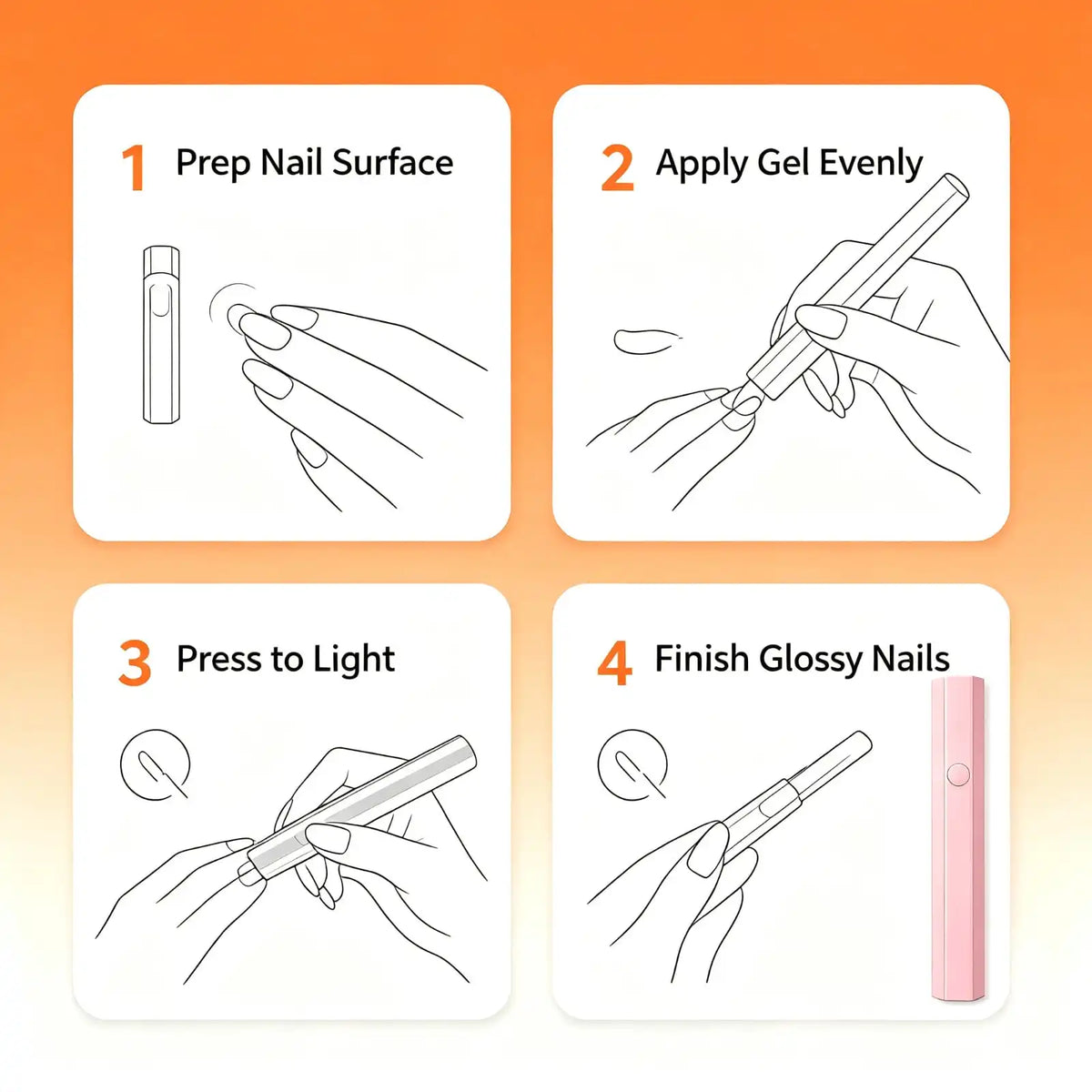 Cordless Gel Nail Lamp Rechargeable Long Battery Life For Hours Of Continuous Manicure Use