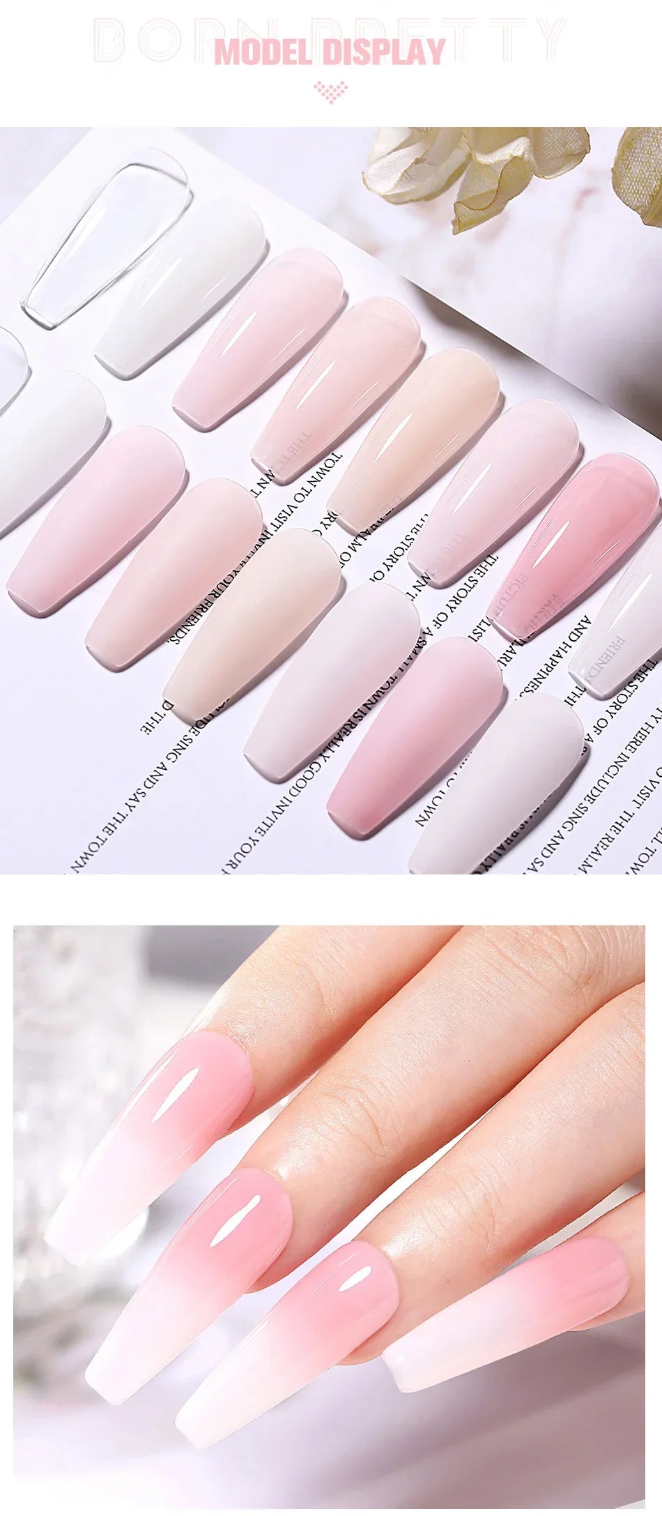 BORN PRETTY 250g Rubber Base Gel Refilled Package Jelly Milky White Nude Semi-Permanent Soak Off Self Leveling Construction Gel
