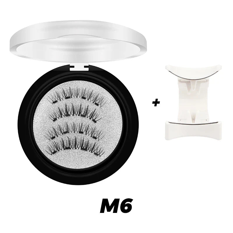 DINGSEN 1 Set Magnetic Eyelashes 3D Natural False Eyelashes Reusable Magnet Clip Set Lashes Extension Makeup Tweezers Lash Set