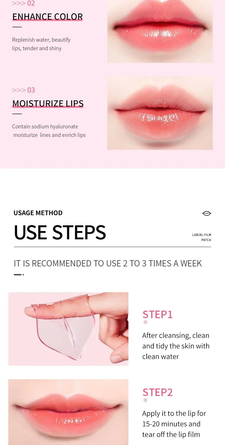 3/5/10/20/30pcs Pink Moisturizing Lips Mask Nourishing Hydrating Crystal Collagen Gel Lip Patches Lip Plumper Sexy Lip Skin Care