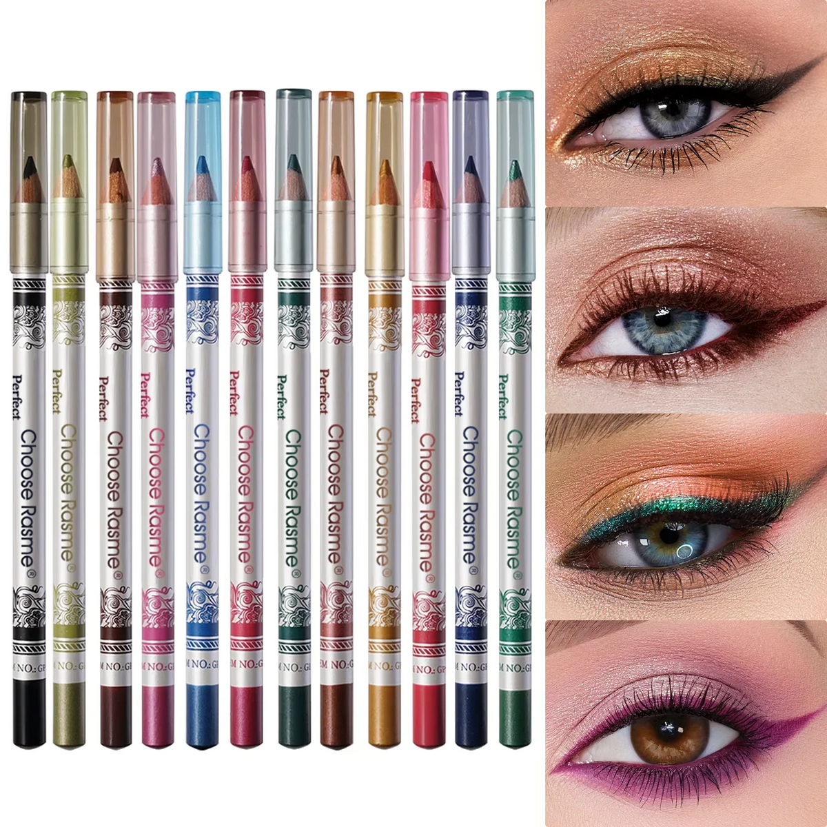 12 Color Cream Eyeliner Pen Easy To Color Anti Sweat High Pier Pencil Women's Daily Makeup Accessories