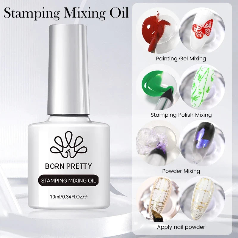 BORN PRETTY 10ml Clear Blooms Gel Polish UV LED Soak Off Nail Art Polish for Spreading Effect Marble Nail Polish Gel Painting